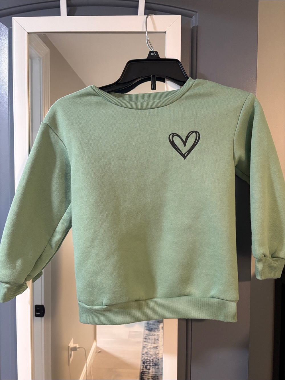 Mint Green Heart-Print Women's Sweatshirt